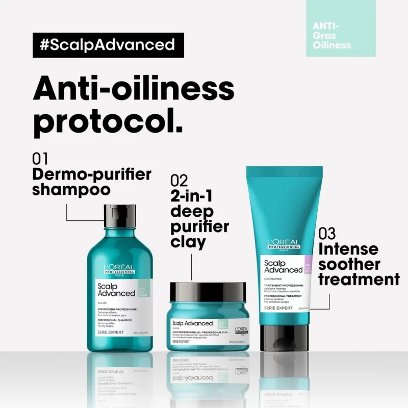 Shampoo Anti-grasa Oiliness Scalp L'oreal 300ml - Imagen 4