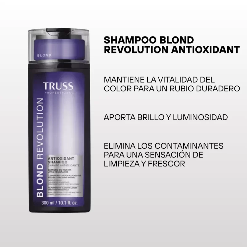Shampoo Blond Revolution Antioxidant Truss 300ml - Imagen 4